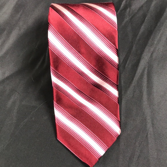 🔴 DKNY red and pink striped tie - Picture 3 of 5